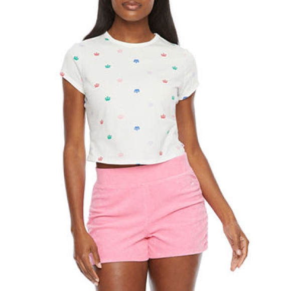 Nwt Juice By Juicy Couture Crew Neck Short Sleeve T Shirt In Crown Print